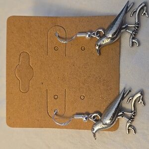 NWT Silver Raven / Crow Earrings
